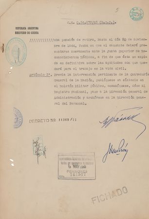 Lot #324 Juan Peron (3) Documents Signed - Image 4