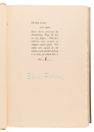 Lot #533 Edna Ferber Signed Limited Edition Book - Show Boat (Number 1 of 201 Issued) - Image 4