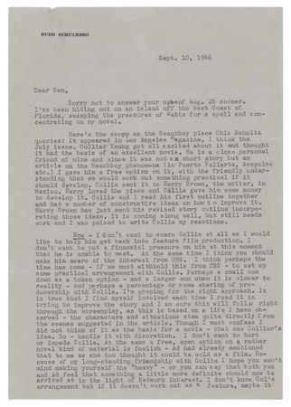 Lot #543 Budd Schulberg Typed Letter Signed - Image 2