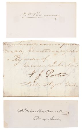 Lot #389 Union Generals (3) Signatures: McDowell, Porter, and Slocum - Image 1
