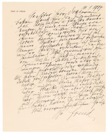 Lot #229 Sigmund Freud Autograph Letter Signed on His Genealogy and Jewish Origins - Image 1