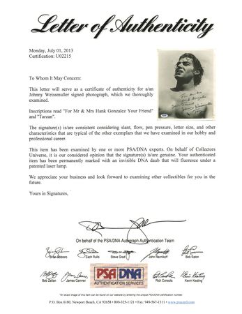 Lot #758 Johnny Weissmuller Signed Photograph - Image 2