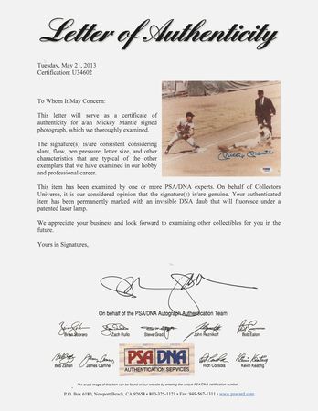 Lot #784 Mickey Mantle Signed Photograph - Image 2