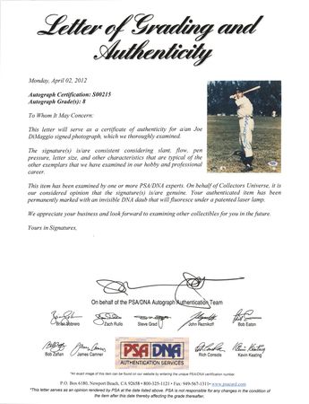 Lot #779 Joe DiMaggio Signed Photograph - Image 2