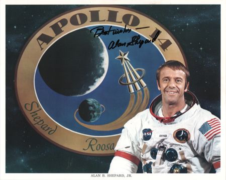 Lot #458 Moonwalkers: Alan Shepard, Charlie Duke, and Gene Cernan (3) Signed Photographs - Image 3