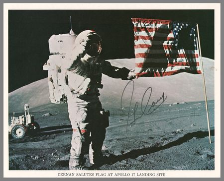 Lot #458 Moonwalkers: Alan Shepard, Charlie Duke, and Gene Cernan (3) Signed Photographs - Image 4