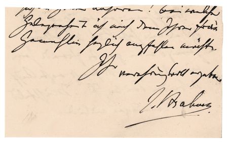 Lot #556 Johannes Brahms Partial Autograph Letter Signed: Invitation to 