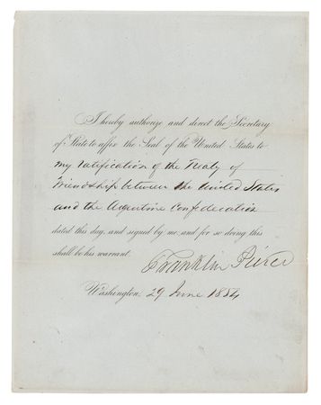 Lot #120 Franklin Pierce Document Signed as President - Image 1