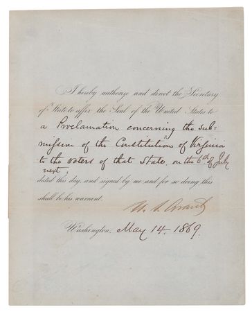 Lot #24 U. S. Grant Document Signed as President