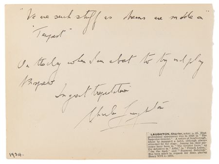 Lot #694 Charlie Chaplin Autograph Quotation Signed: 