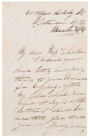 Lot #207 Mary Seacole Exceedingly Rare Autograph Letter Signed on Albert Challan's Portrait: 