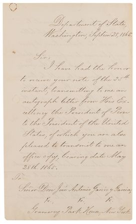 Lot #173 William Seward Letter Signed on the Assassination of President Lincoln - Image 2