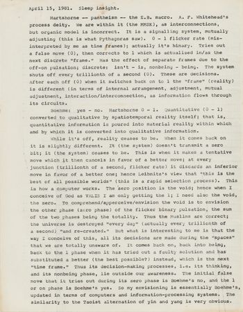 Lot #516 Philip K. Dick Typed Letter Signed on Constructing a 