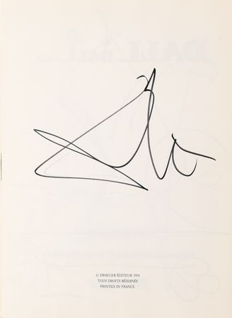 Lot #475 Salvador Dali Twice-Signed Book with Don Quixote Sketch - Image 2