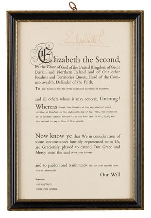 Lot #331 Queen Elizabeth II Document Signed - Image 1