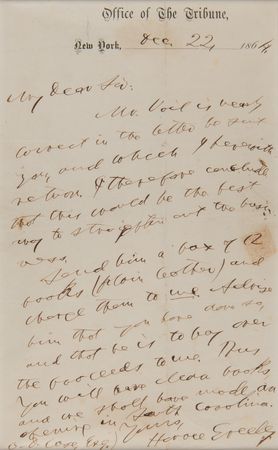 Lot #278 Horace Greeley War-Dated Autograph Letter Signed - Image 2