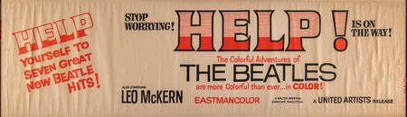 Lot #572 Beatles Original HELP! Banner Poster - Nearly 7-Feet Long - Image 1