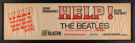 Lot #572 Beatles Original HELP! Banner Poster - Nearly 7-Feet Long - Image 2