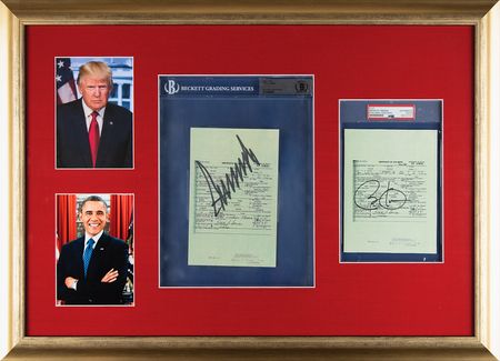 Lot #45 Barack Obama and Donald Trump (2) Signed Mock Birth Certificates - Image 1