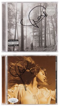 Lot #687 Taylor Swift (5) CDs - Cover-Signed Fearless (Taylor's Version) and Folklore, and (3) Sealed Midnights Special Editions with 'Hand Signed' Photographs - Image 1
