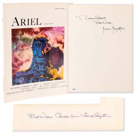 Lot #508 Frank Frazetta (2) Items: Signed Book and Cut Signature - Image 1