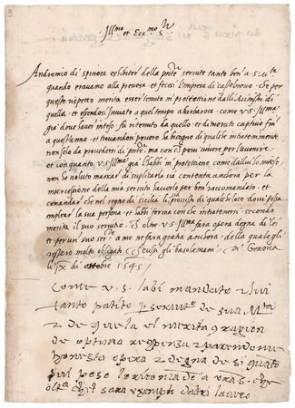 Lot #364 Andrea Doria Autograph Letter Signed - Amazing 478-Year-Old Artifact - Image 1