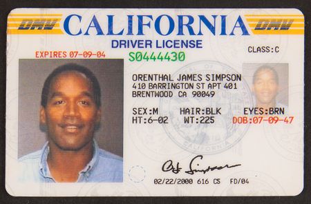 Lot #340 O. J. Simpson's California State Driver's License (2000) - Image 2