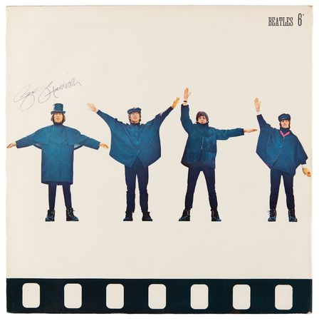 Lot #573 Beatles: George Harrison Twice-Signed Album - Help! (Italian) - Image 2