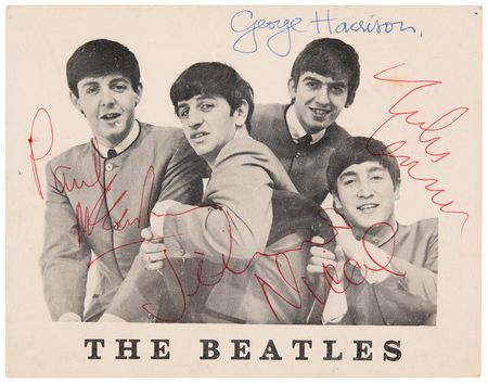 Lot #569 Beatles Signed Promotional Card with Jimmie Nichols - Obtained in Hong Kong on June 9, 1964 - Image 2
