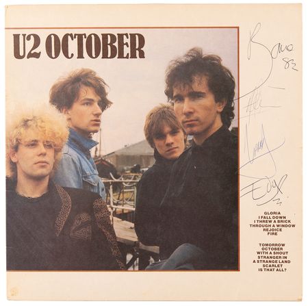 Lot #678 U2 Signed Album - October - Image 1