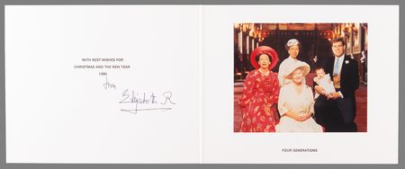 Lot #266 Elizabeth, Queen Mother Signed Christmas Card (1990) - Image 1