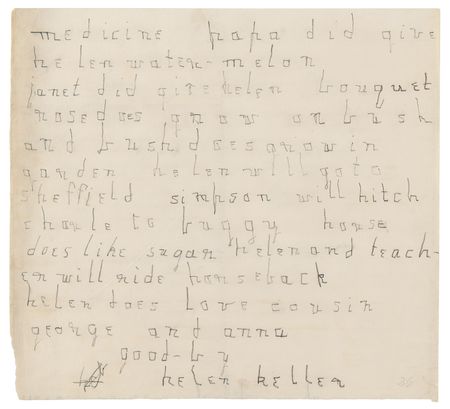 Lot #203 Helen Keller Autograph Letter Signed (Early, c. 1887) - Image 2