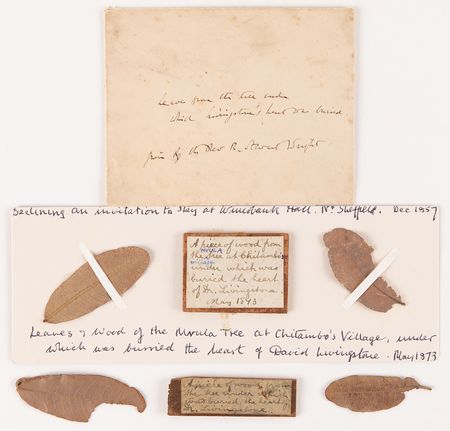 Lot #235 David Livingstone Autograph Letter Signed with Wood and Leaves 