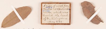 Lot #235 David Livingstone Autograph Letter Signed with Wood and Leaves 