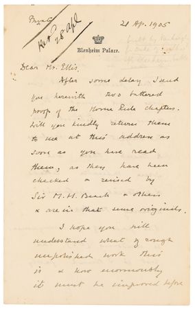 Lot #180 Winston Churchill Autograph Letter Signed, Regarding His Father's 1905 Biography, Lord Randolph Churchill - Image 2