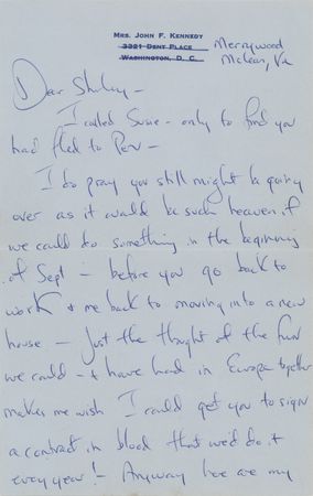 Lot #35 Jacqueline Kennedy Autograph Letter Signed (1954) - 