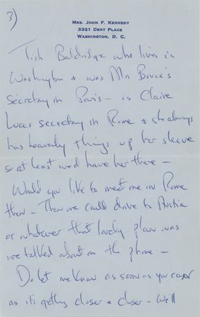 Lot #35 Jacqueline Kennedy Autograph Letter Signed (1954) - 