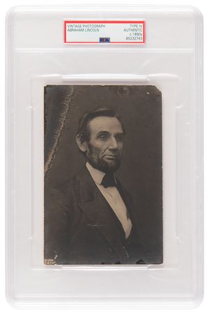 Lot #104 Abraham Lincoln Original Photograph (c. 1890s) - PSA Type IV - Signed by H. W. Fay - Image 1
