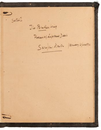 Lot #518 Sarojini Naidu Twice-Signed Autograph Manuscript: 