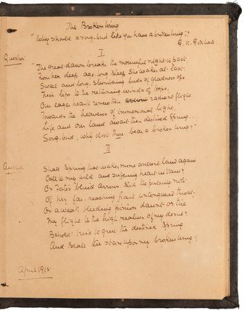 Lot #518 Sarojini Naidu Twice-Signed Autograph Manuscript: 