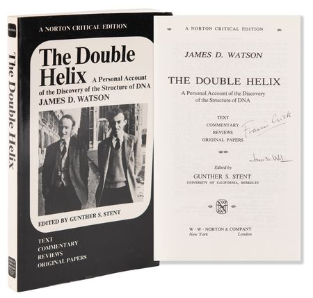 Lot #226 James D. Watson and Francis Crick Signed Book - The Double Helix - Image 1