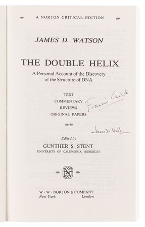 Lot #226 James D. Watson and Francis Crick Signed Book - The Double Helix - Image 4