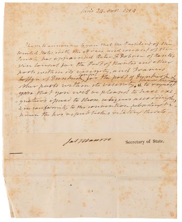 Lot #110 James Monroe Handwritten Letter and Signature - Image 1