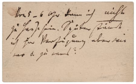 Lot #557 Johannes Brahms Handwritten Note on Calling Card - Image 2