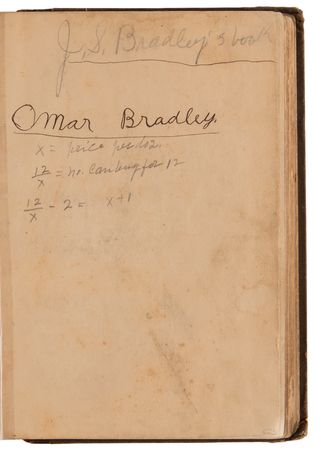 Lot #371 Omar Bradley's Algebra Book - Signed in His Youth - Image 4