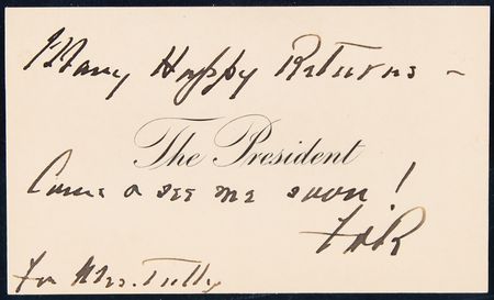 Lot #130 Franklin D. Roosevelt Signed Presidential Calling Card - Image 2