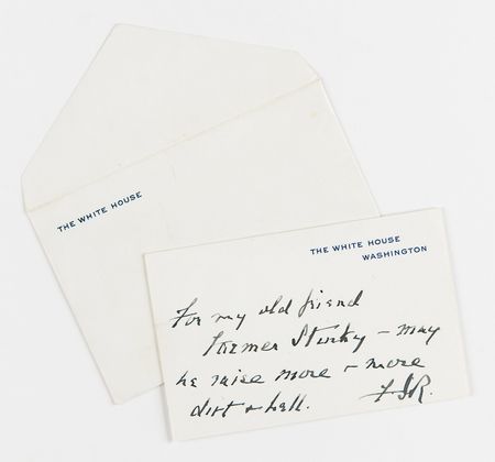 Lot #33 Franklin D. Roosevelt Signed White House Card: 