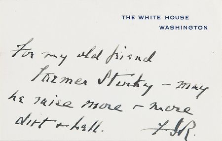Lot #33 Franklin D. Roosevelt Signed White House Card: 