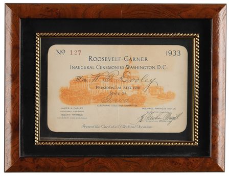 Lot #133 Franklin D. Roosevelt Inauguration Pass, Issued to a Presidential Elector - Image 2