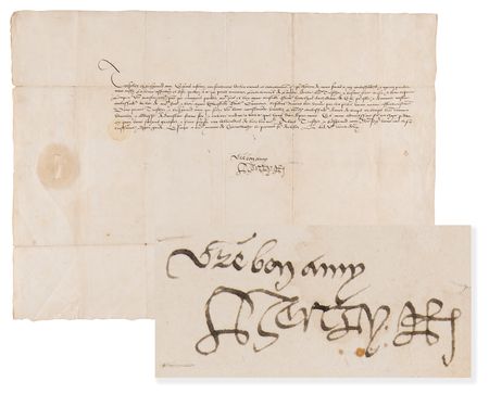 Lot #5039 King Henry VIII Letter Signed on Thomas Cranmer, the 'Father of the English Church' - Image 1